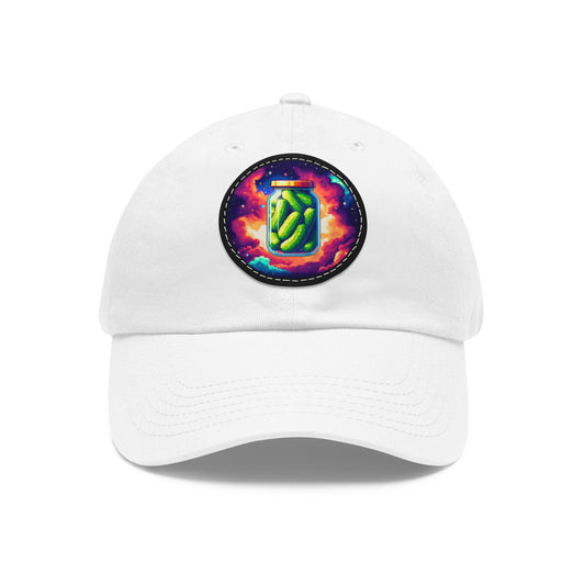 Dad Hat with Leather Patch (Round)