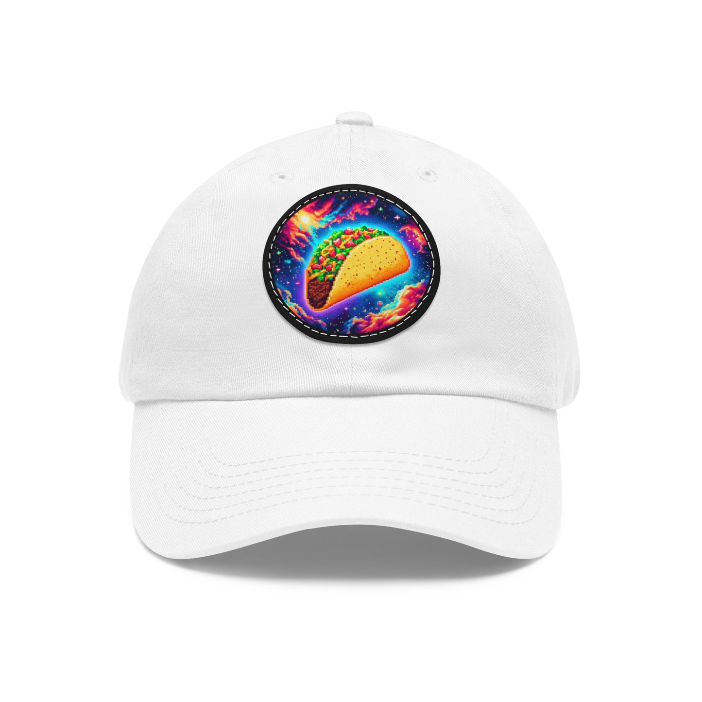 Dad Hat with Leather Patch (Round)