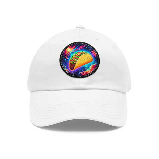 Dad Hat with Leather Patch (Round)