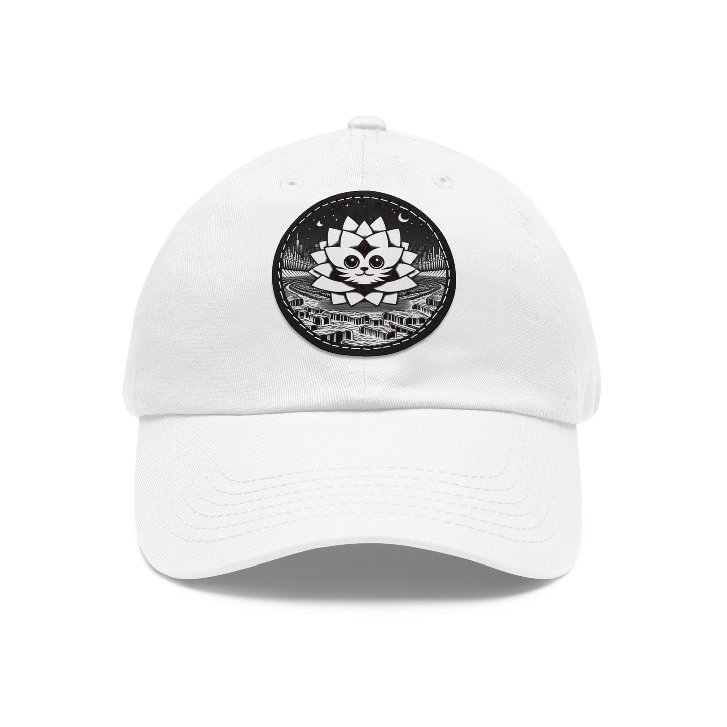 Dad Hat with Leather Patch (Round)