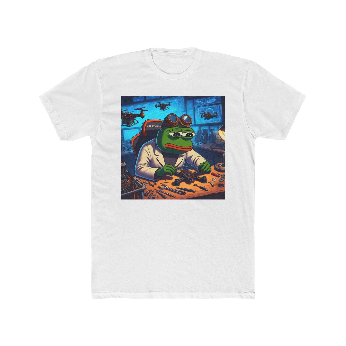 Funny Pilot Frog Unisex Cotton Crew Tee - Perfect for Gamers and Meme Lovers