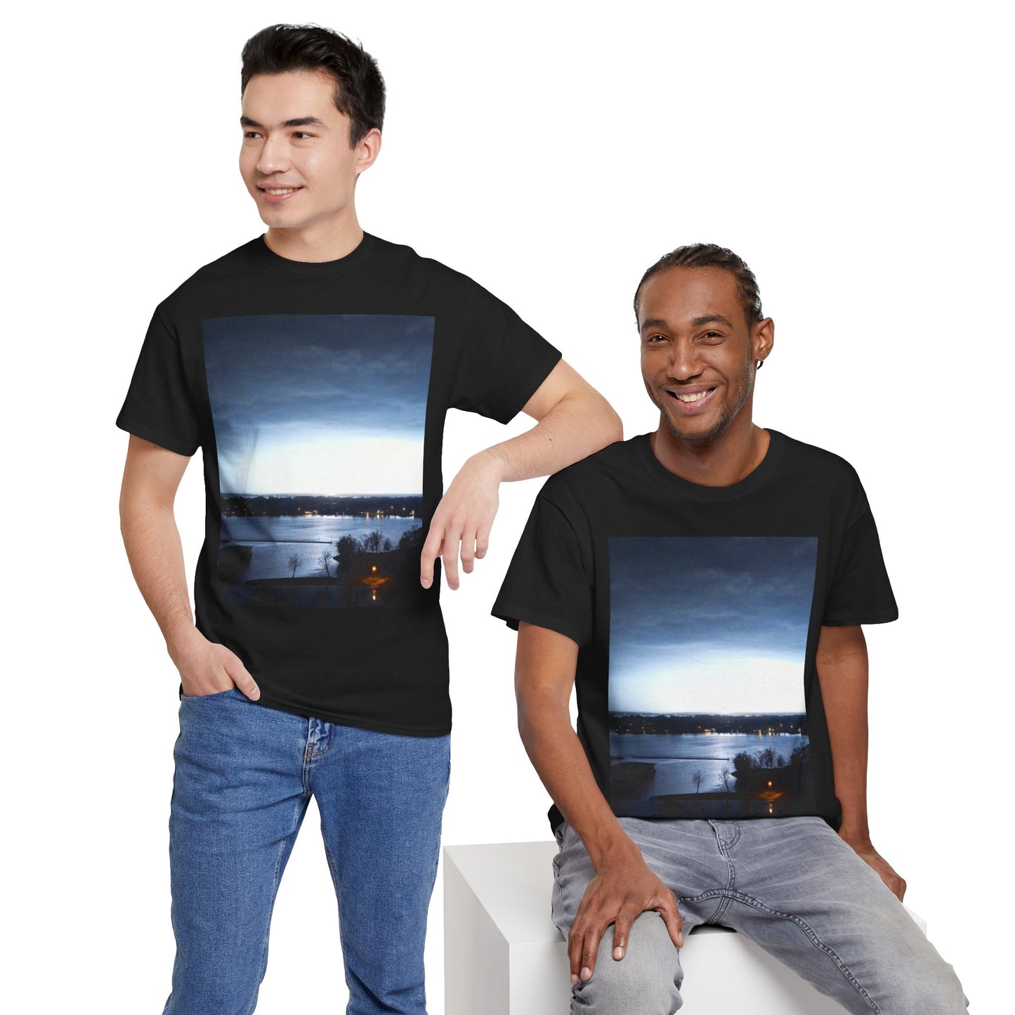 Serene Landscape Unisex Heavy Cotton Tee - Perfect for Nature Lovers