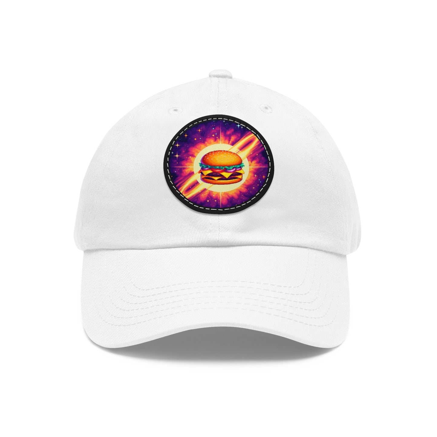 Dad Hat with Leather Patch (Round)