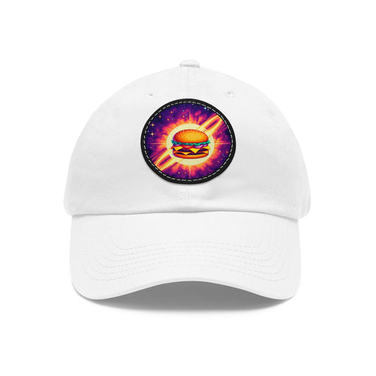 Dad Hat with Leather Patch (Round)