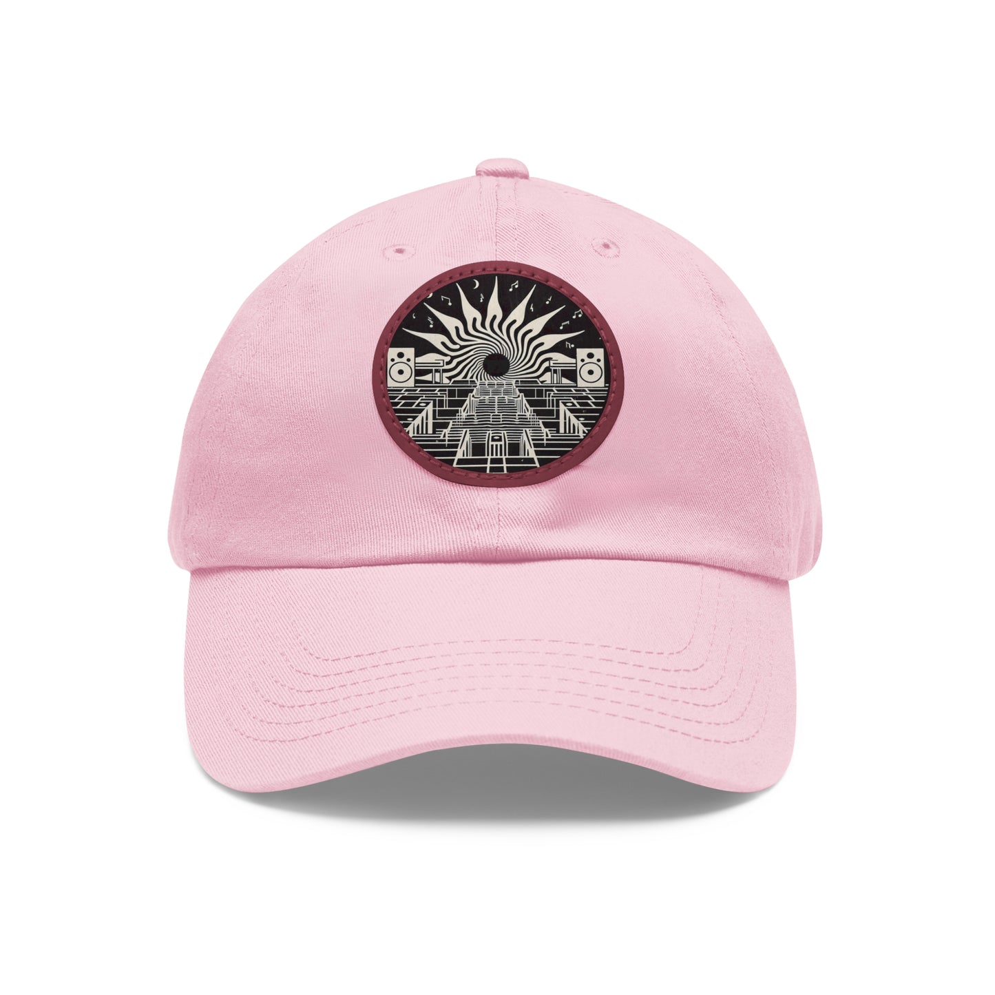 Dad Hat with Leather Patch (Round)