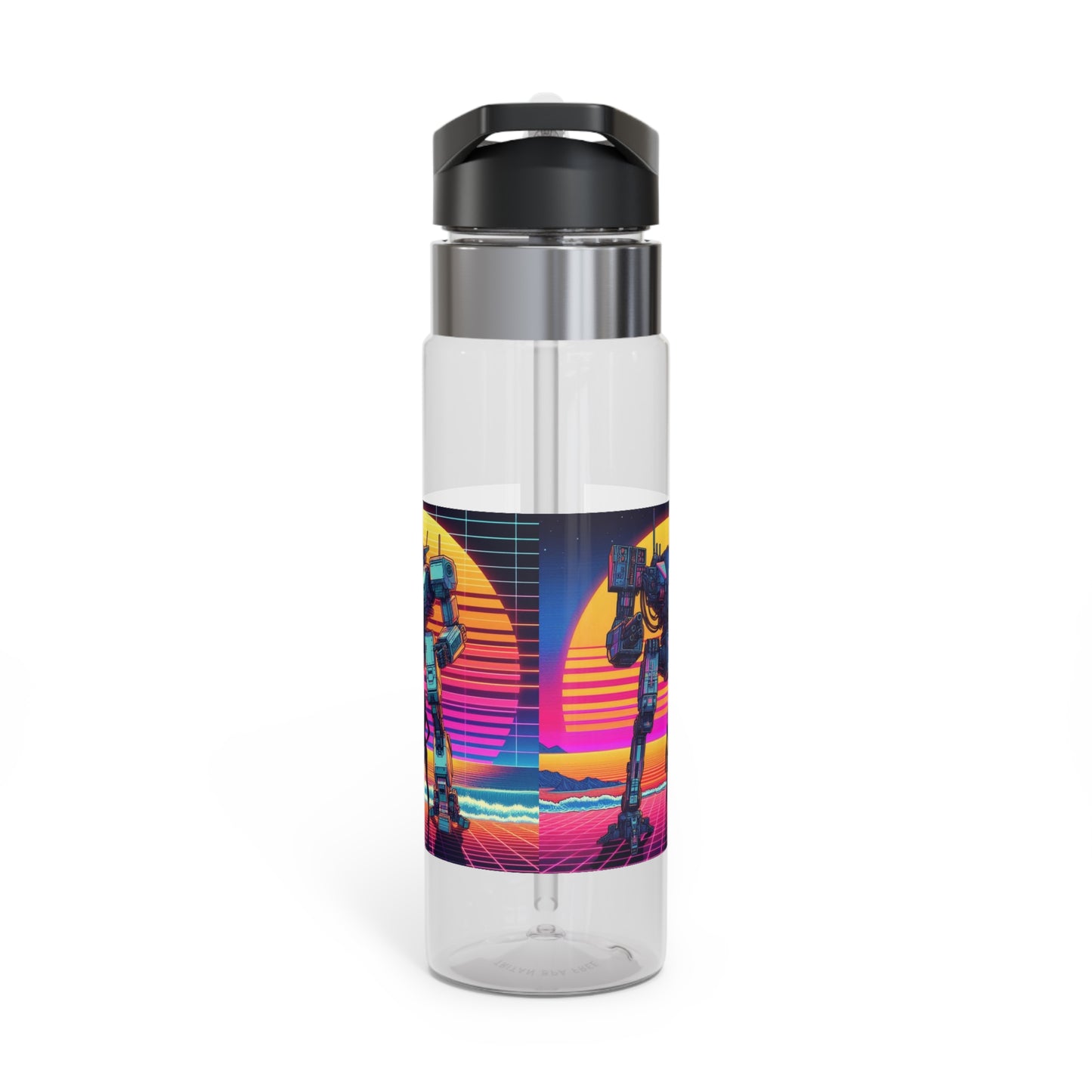 Retro Robot Sport Bottle - 20oz Tritan Water Bottle with Vibrant Design