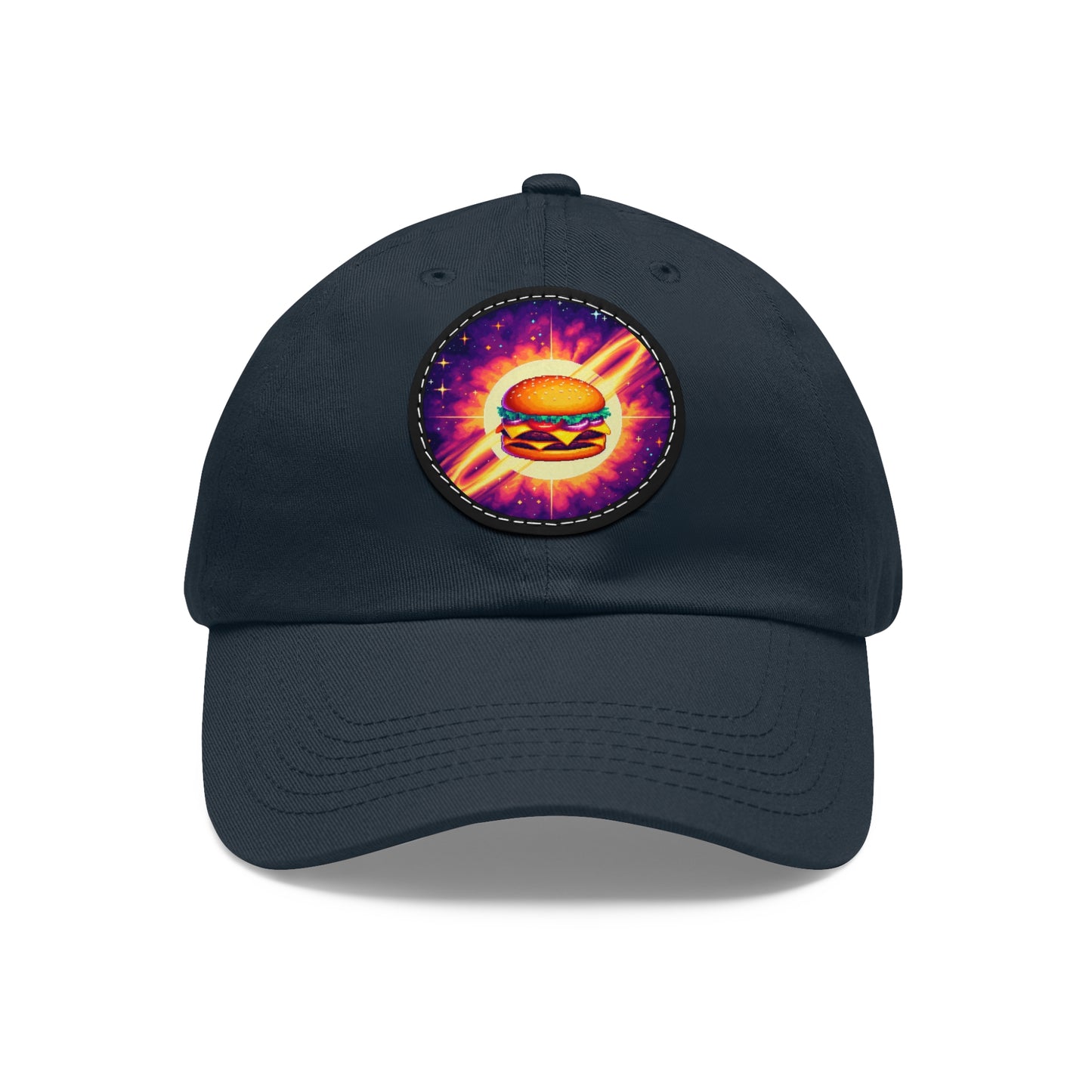 Dad Hat with Leather Patch (Round)