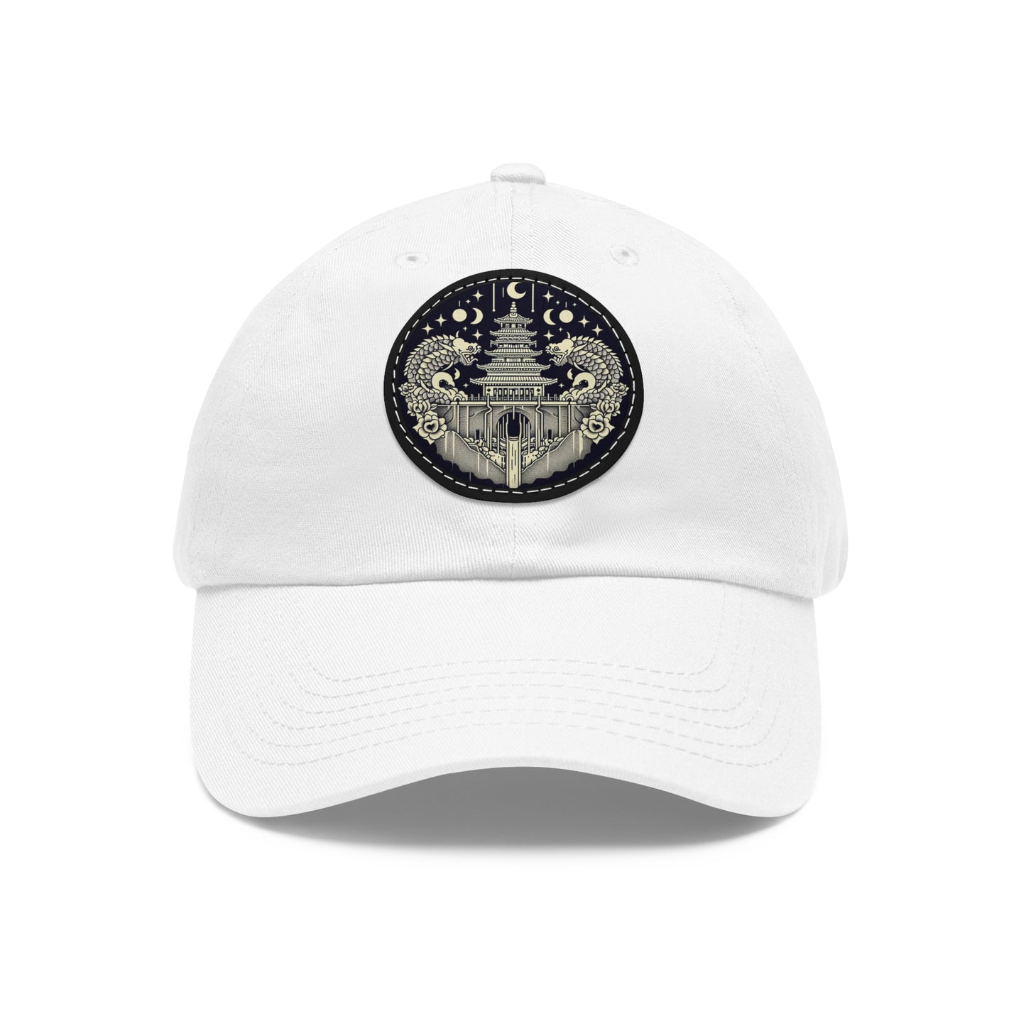 Dad Hat with Leather Patch (Round)