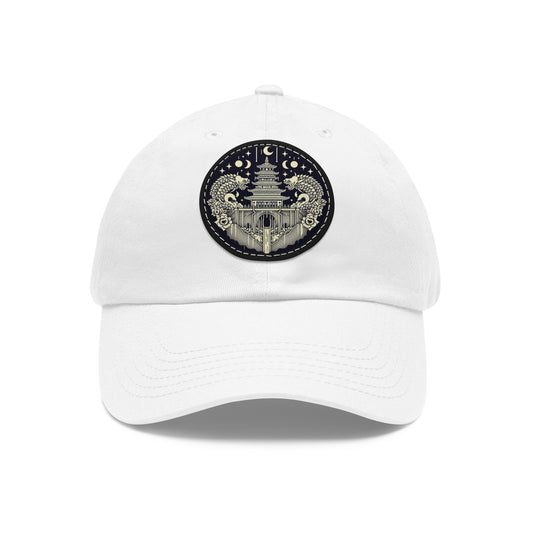 Dad Hat with Leather Patch (Round)