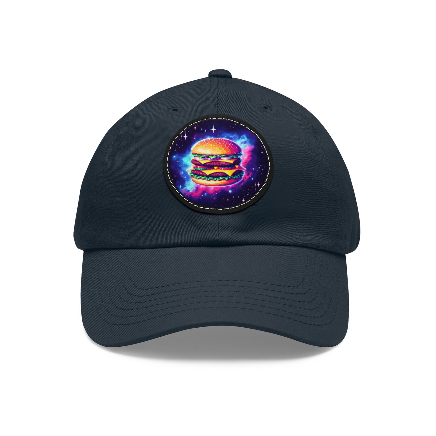 Dad Hat with Leather Patch (Round)