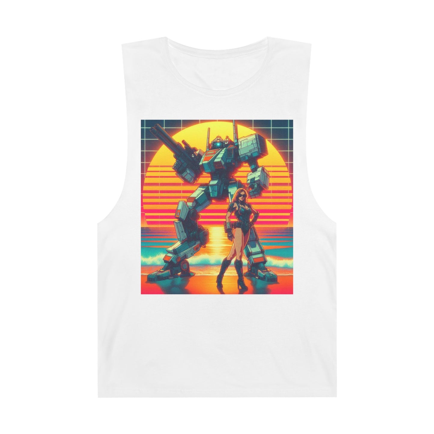 Retro Robot & Hero Unisex Tank Top