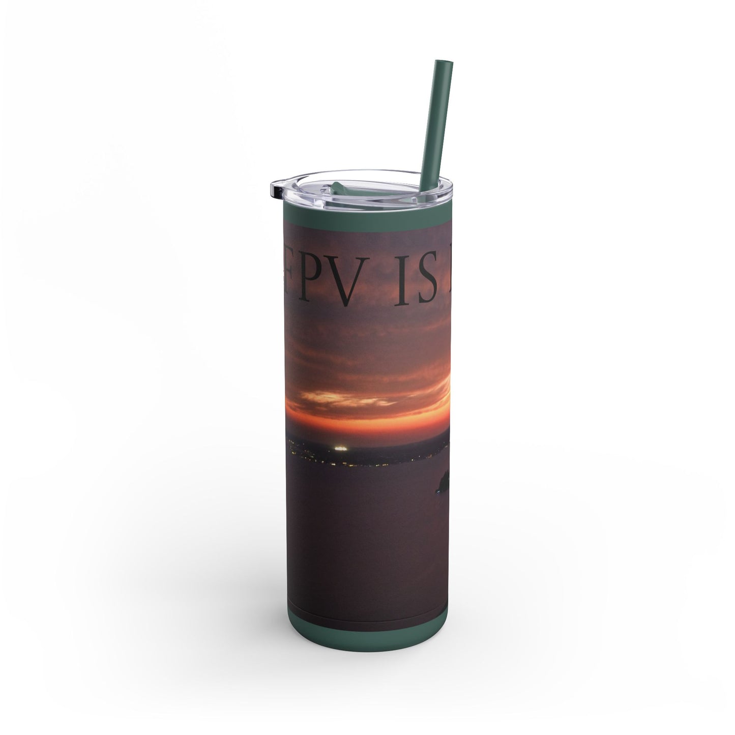 Sunset Vibe Skinny Tumbler, 20oz | Travel Mug, Personalized Gift, Inspirational Drinkware, Summer Drink, Motivational Tumbler