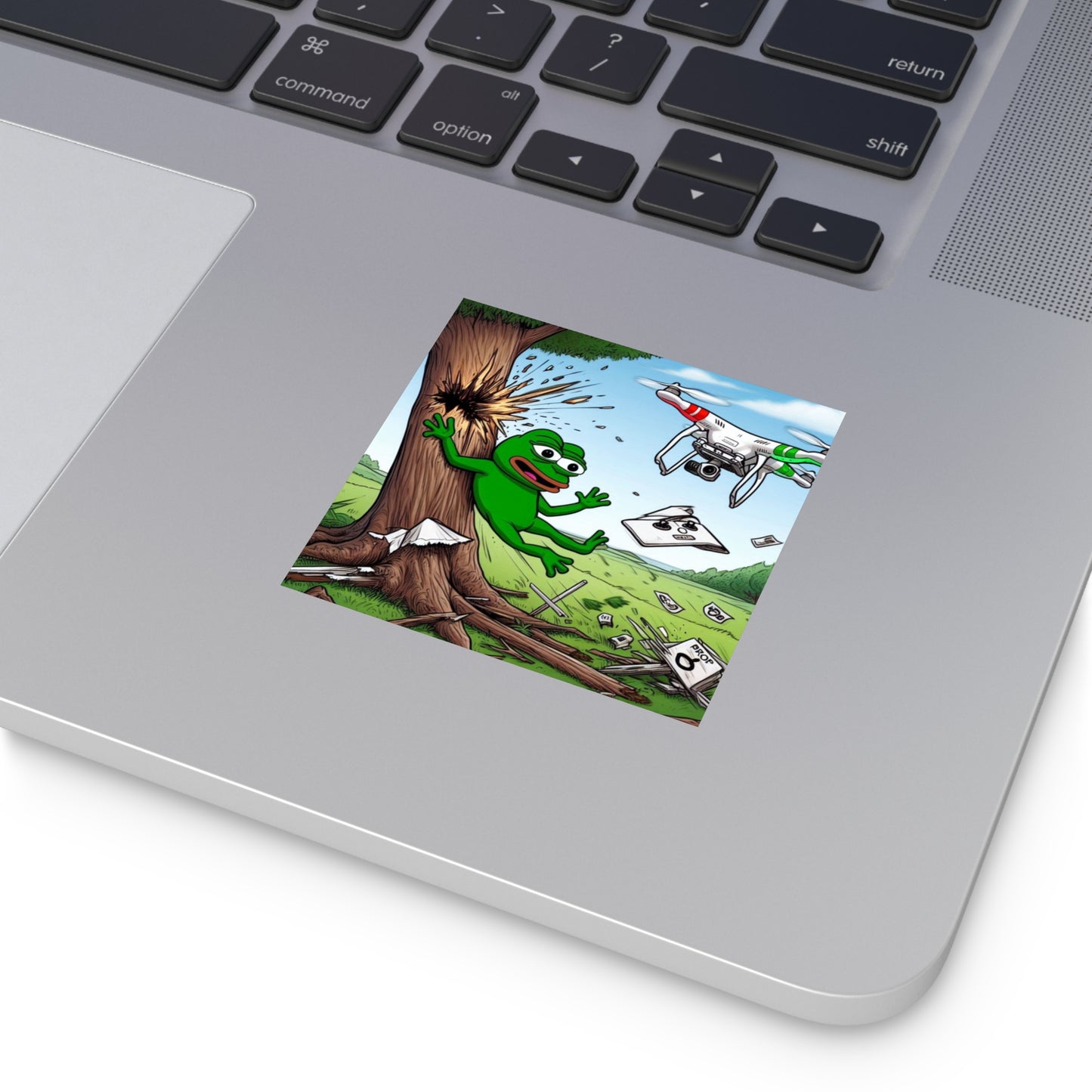 Funny Meme Laminate Stickers - Eco-Friendly Square Decor