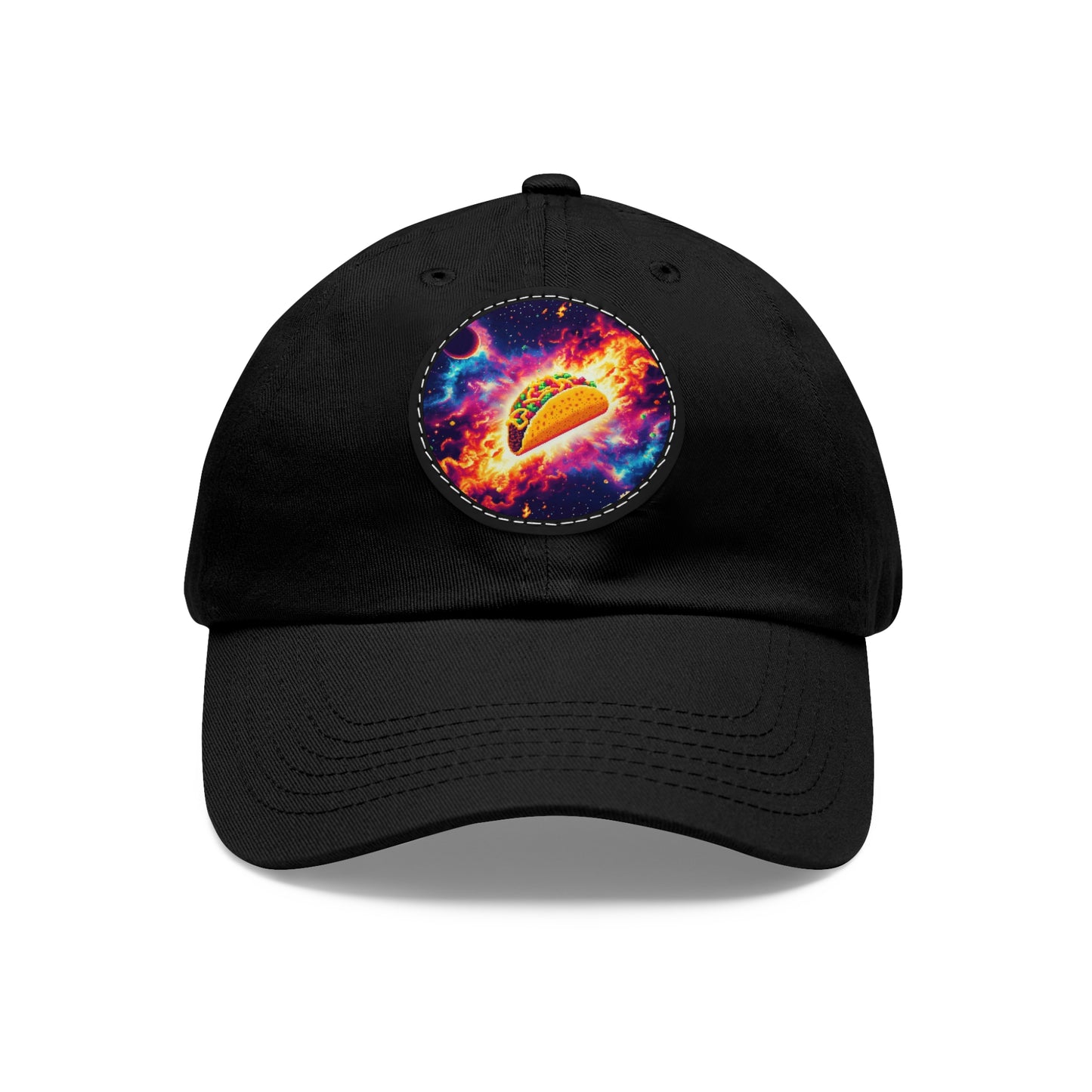 Dad Hat with Leather Patch (Round)