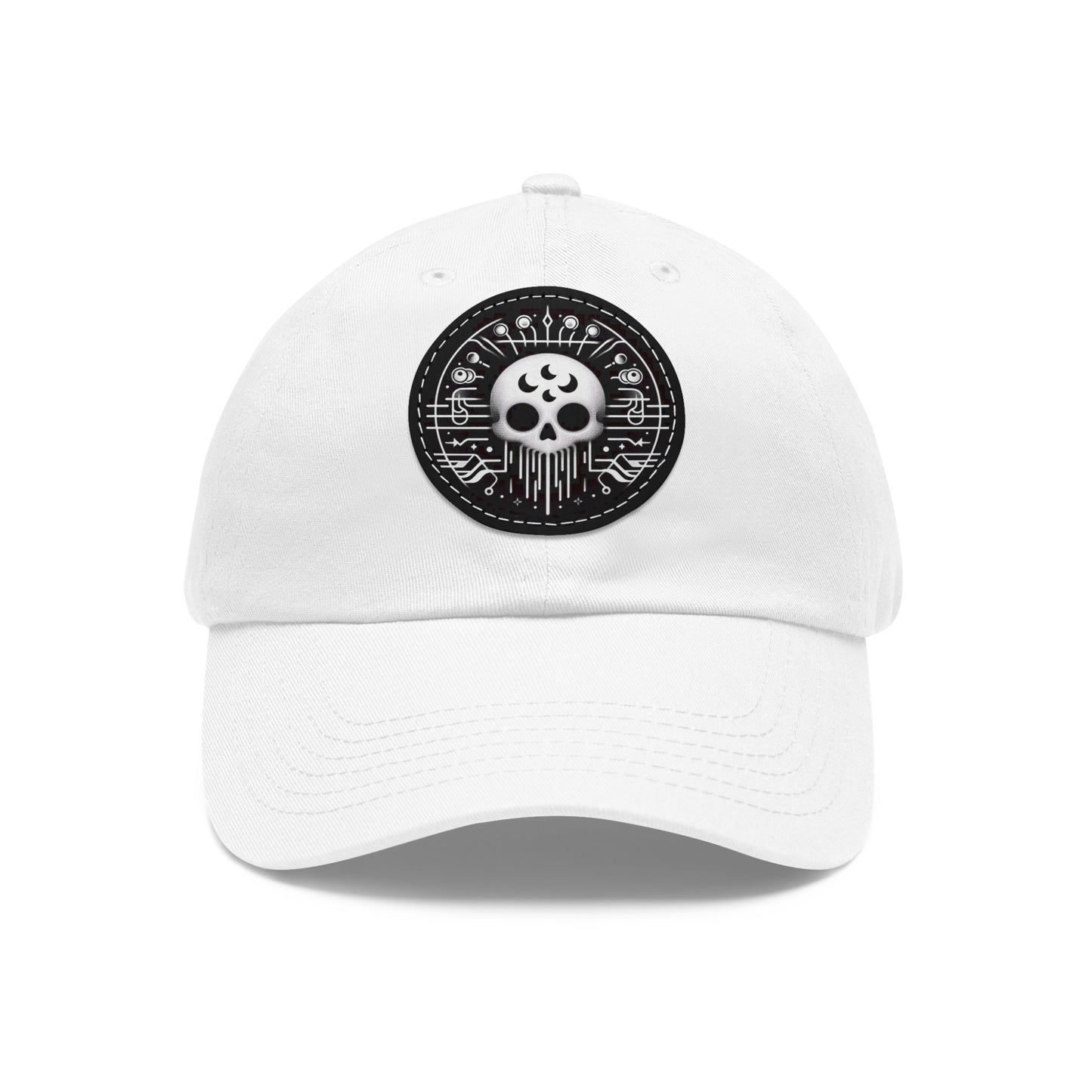 Dad Hat with Leather Patch (Round)