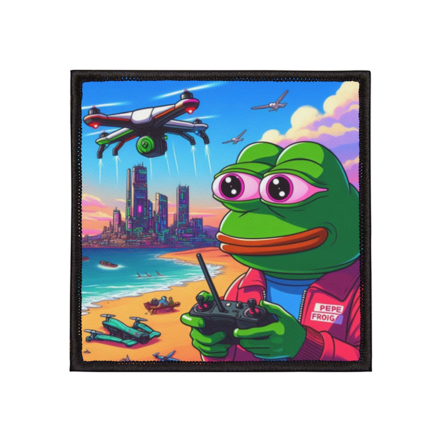 Cool Gamer Iron-On Patches for Jackets - Trendy Pepe the Frog Design