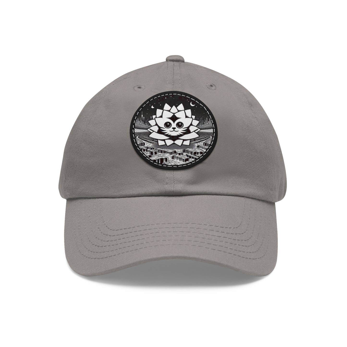 Dad Hat with Leather Patch (Round)