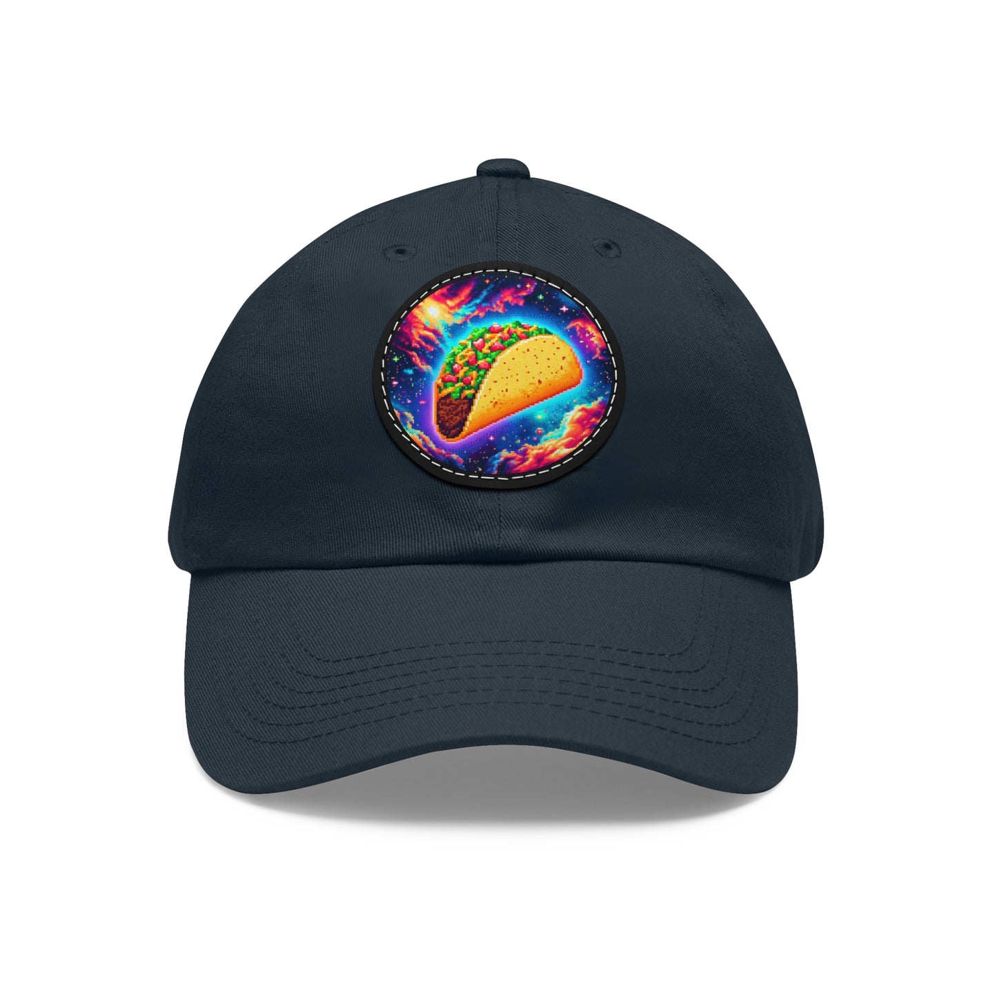 Dad Hat with Leather Patch (Round)