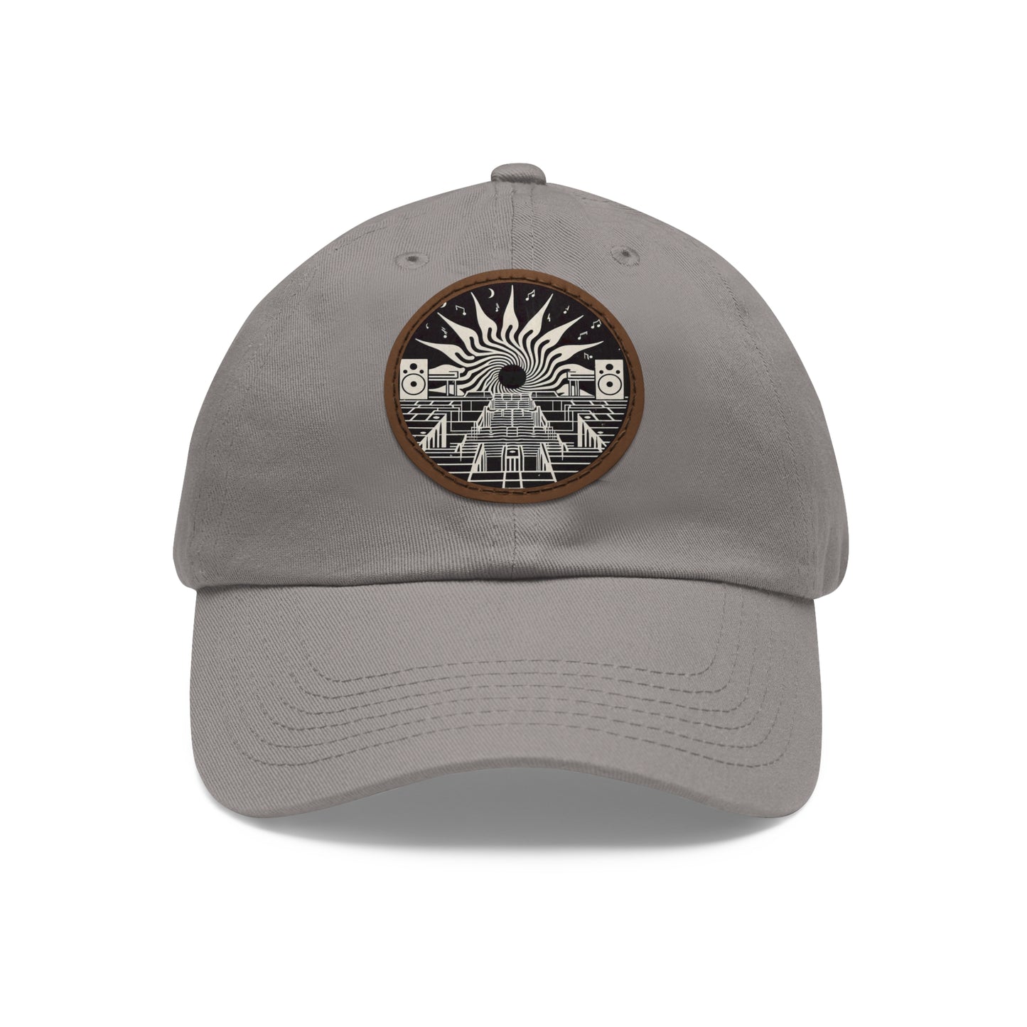 Dad Hat with Leather Patch (Round)