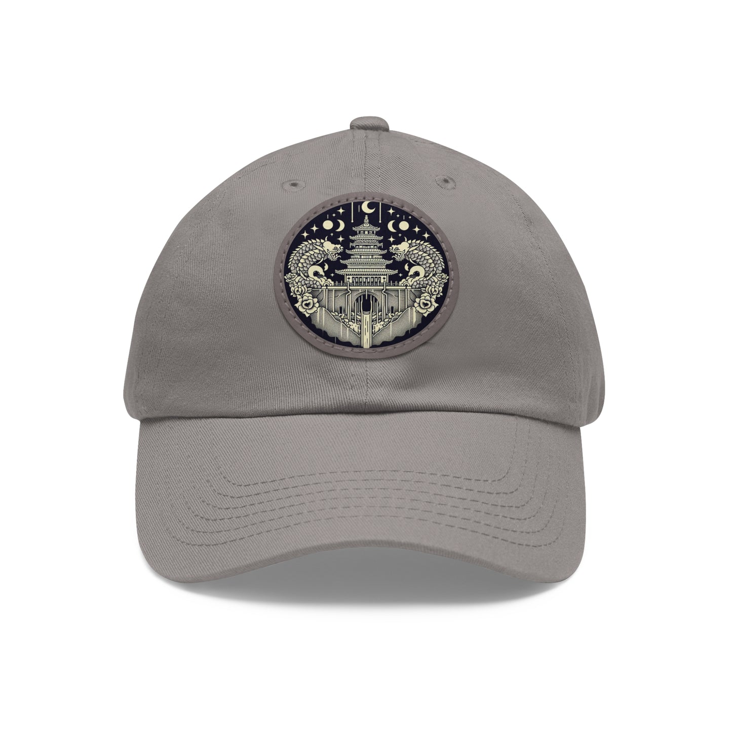 Dad Hat with Leather Patch (Round)