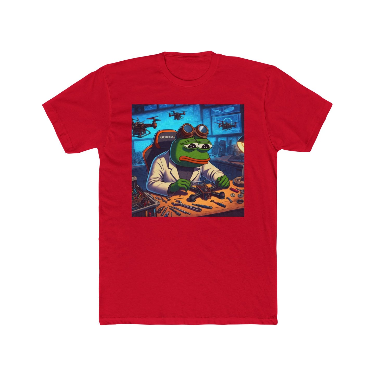 Funny Pilot Frog Unisex Cotton Crew Tee - Perfect for Gamers and Meme Lovers