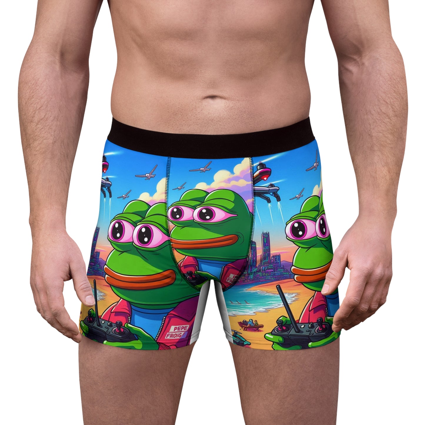 Vibrant Animated Boxer Briefs - Fun Pepe Design for Everyday Comfort