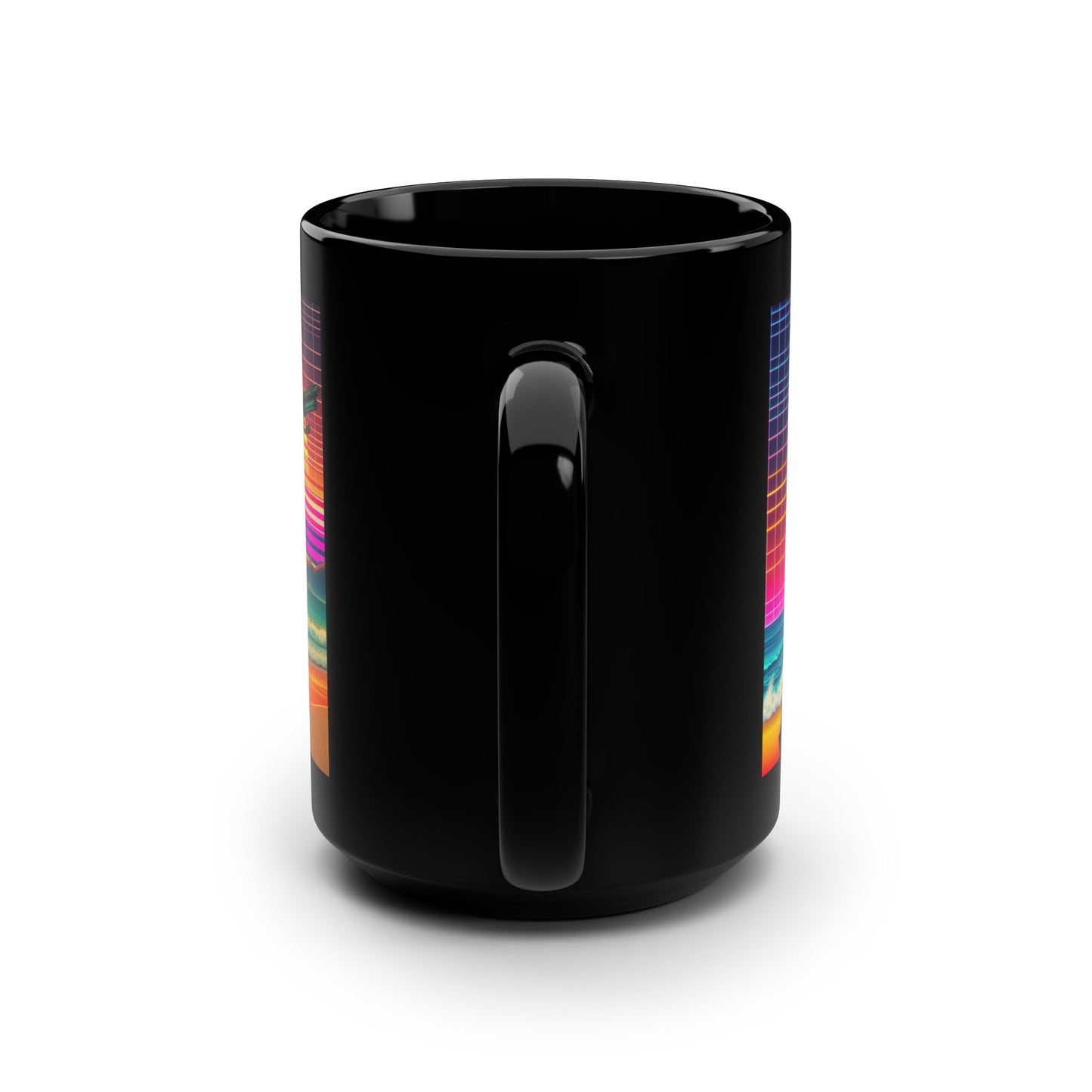 Retro Sci-Fi Black Mug, 15oz - Perfect Gift for Gamers & Sci-Fi Fans