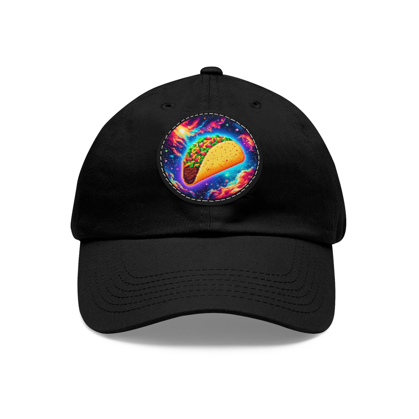 Dad Hat with Leather Patch (Round)