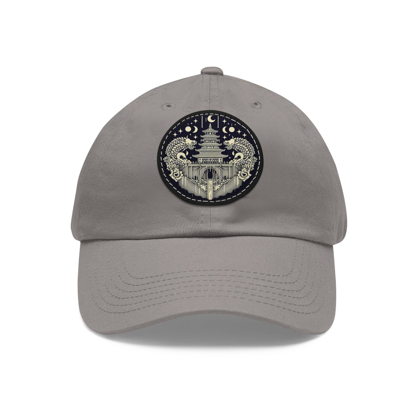 Dad Hat with Leather Patch (Round)