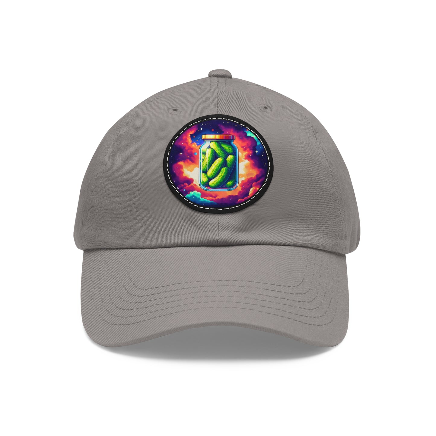 Dad Hat with Leather Patch (Round)