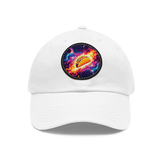 Dad Hat with Leather Patch (Round)