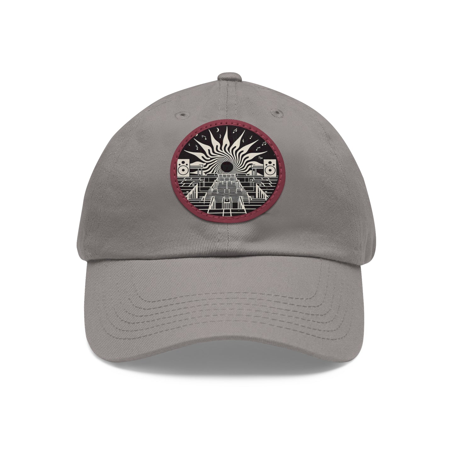 Dad Hat with Leather Patch (Round)