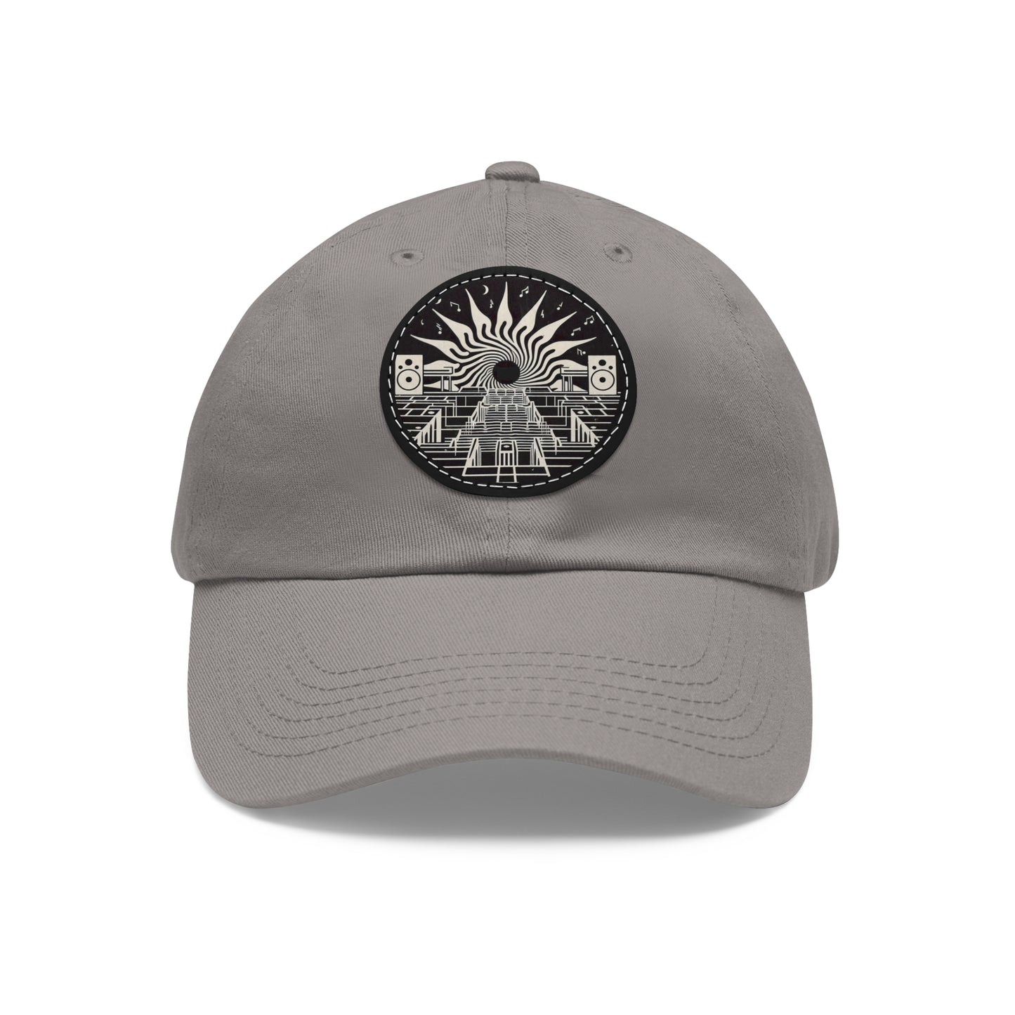 Dad Hat with Leather Patch (Round)