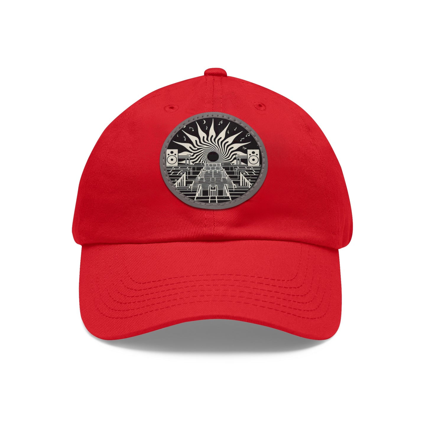 Dad Hat with Leather Patch (Round)