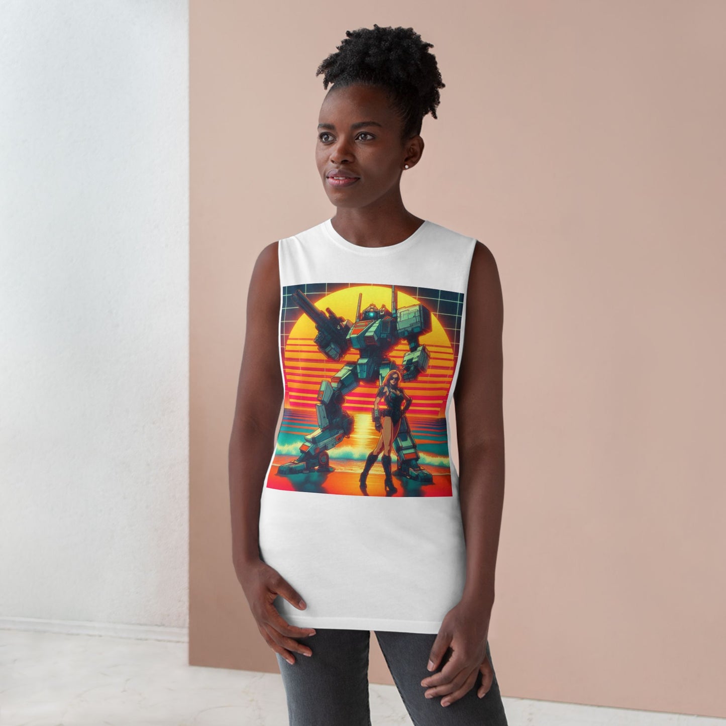 Retro Robot & Hero Unisex Tank Top