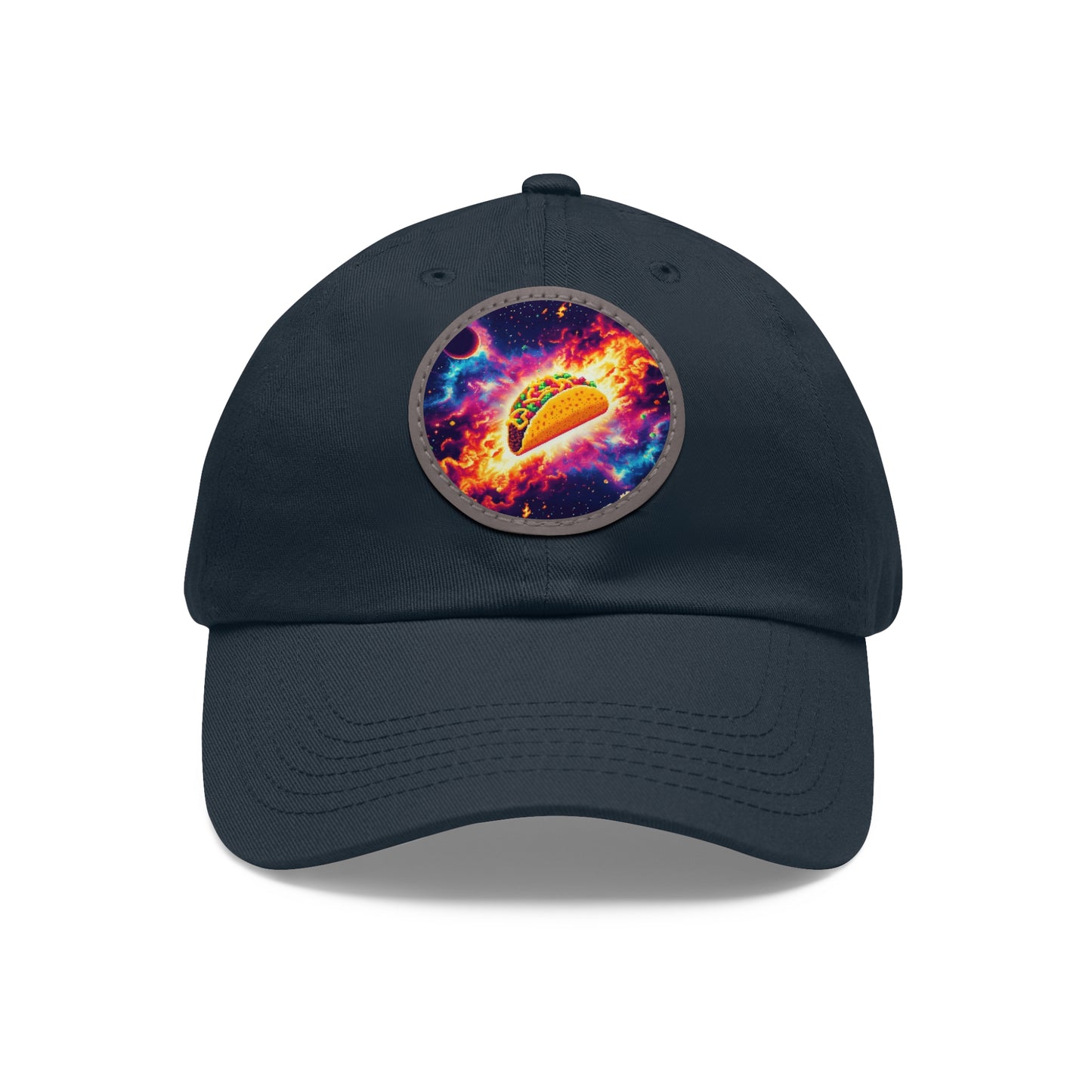 Dad Hat with Leather Patch (Round)