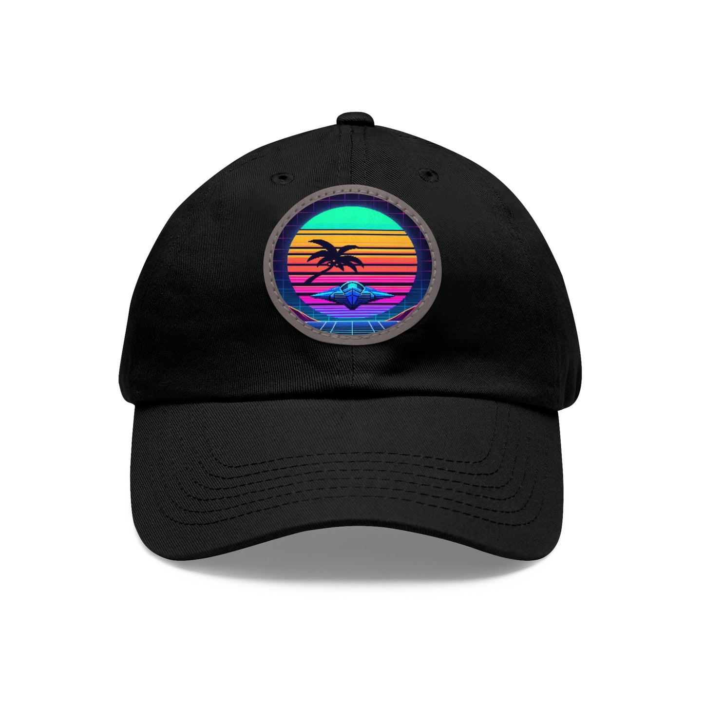 Dad Hat with Leather Patch (Round)