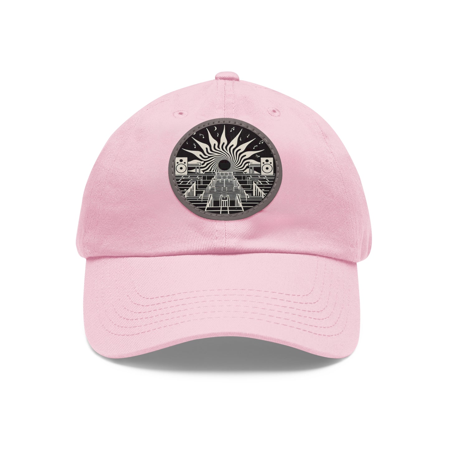 Dad Hat with Leather Patch (Round)