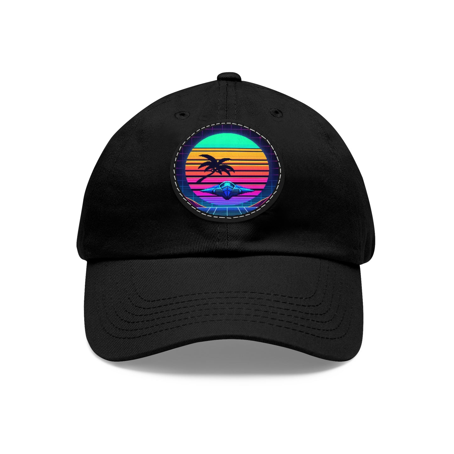 Dad Hat with Leather Patch (Round)