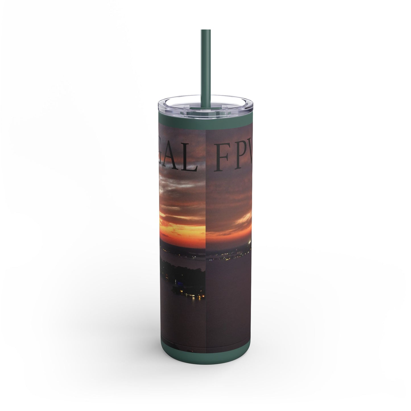 Sunset Vibe Skinny Tumbler, 20oz | Travel Mug, Personalized Gift, Inspirational Drinkware, Summer Drink, Motivational Tumbler