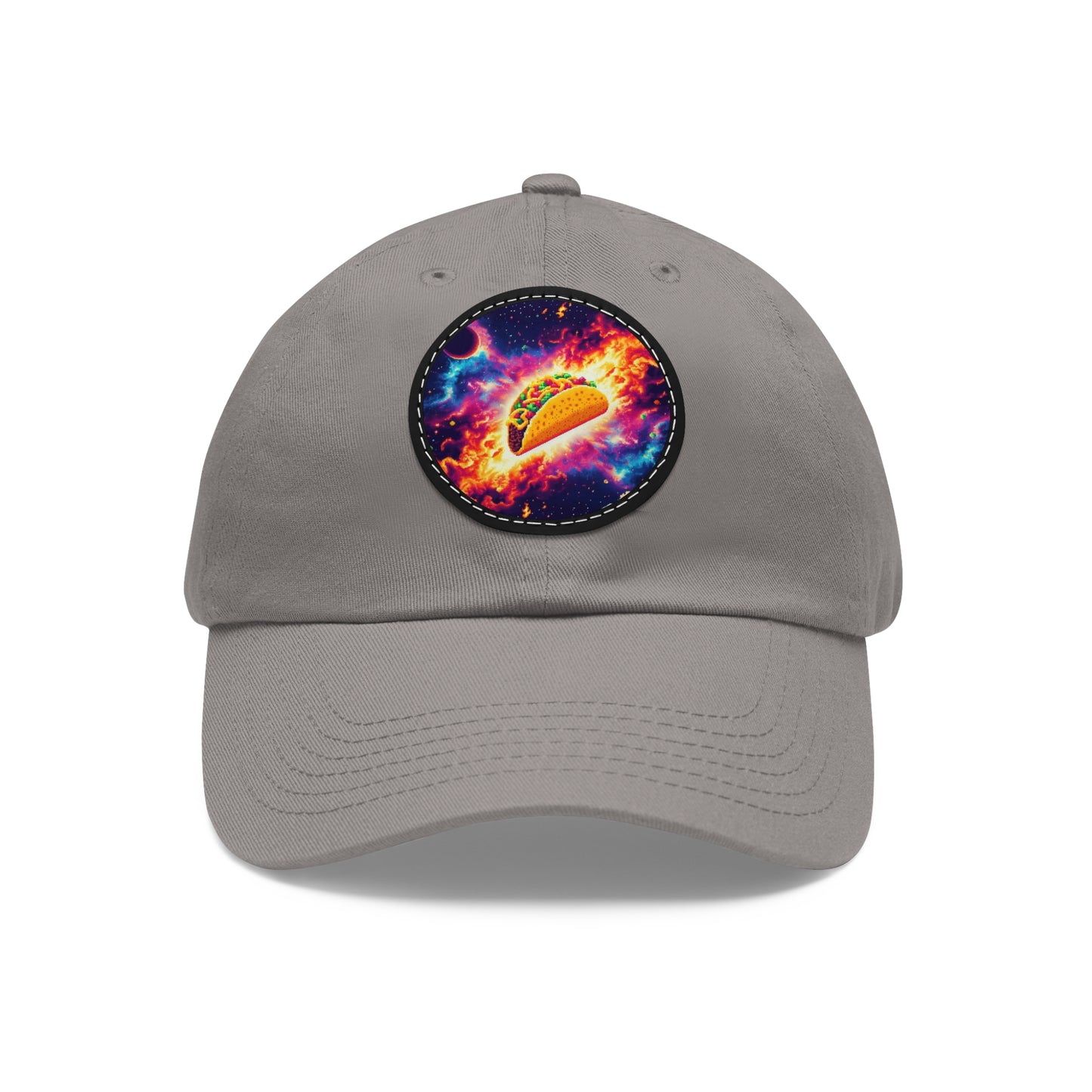 Dad Hat with Leather Patch (Round)