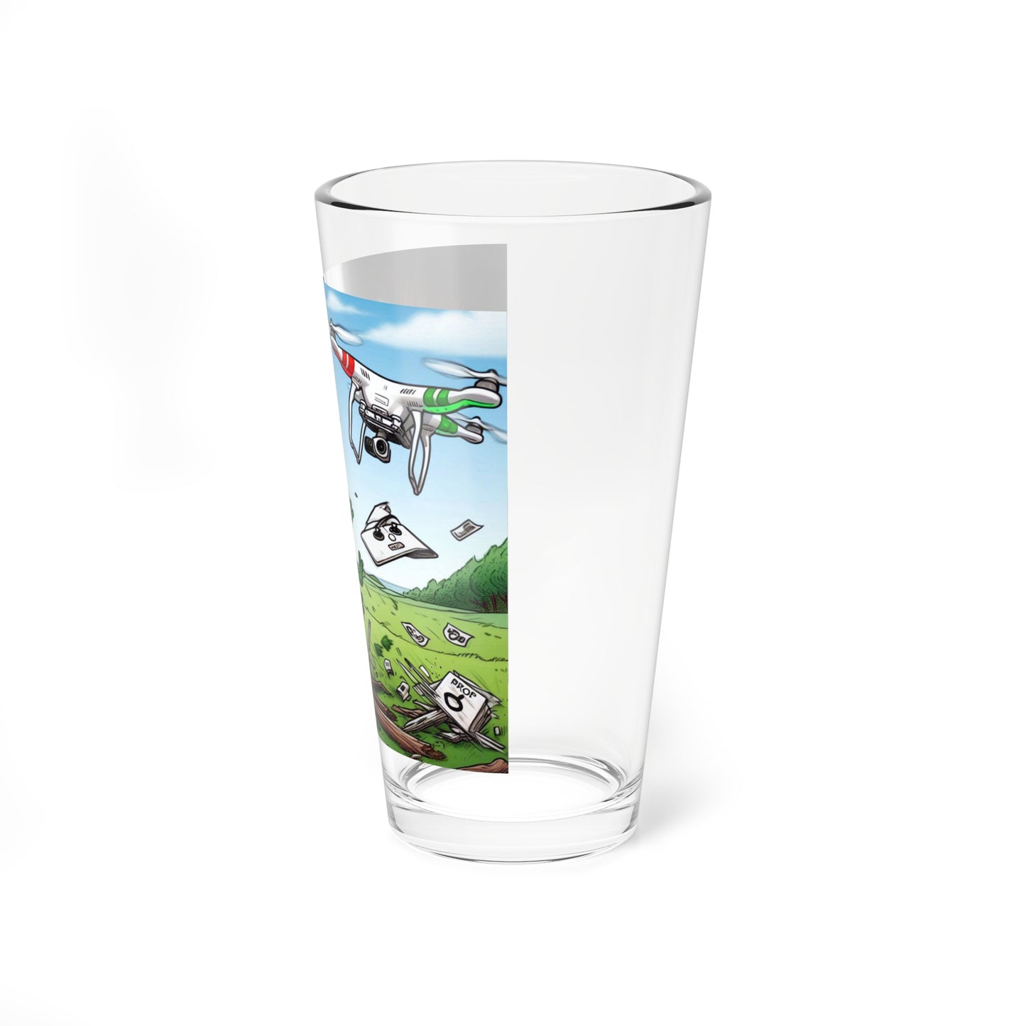 Funny 16oz Mixing Glass - Unique Cartoon Design for Home Bar