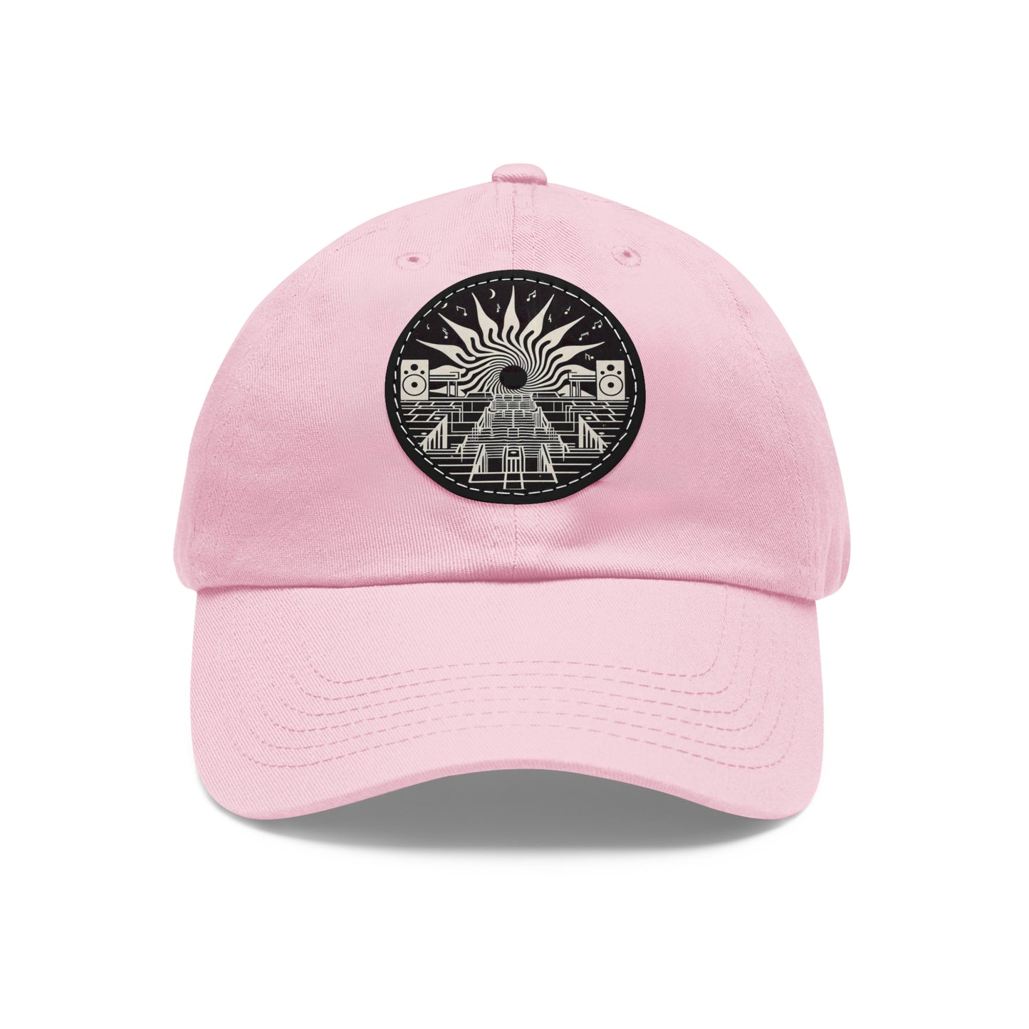 Dad Hat with Leather Patch (Round)