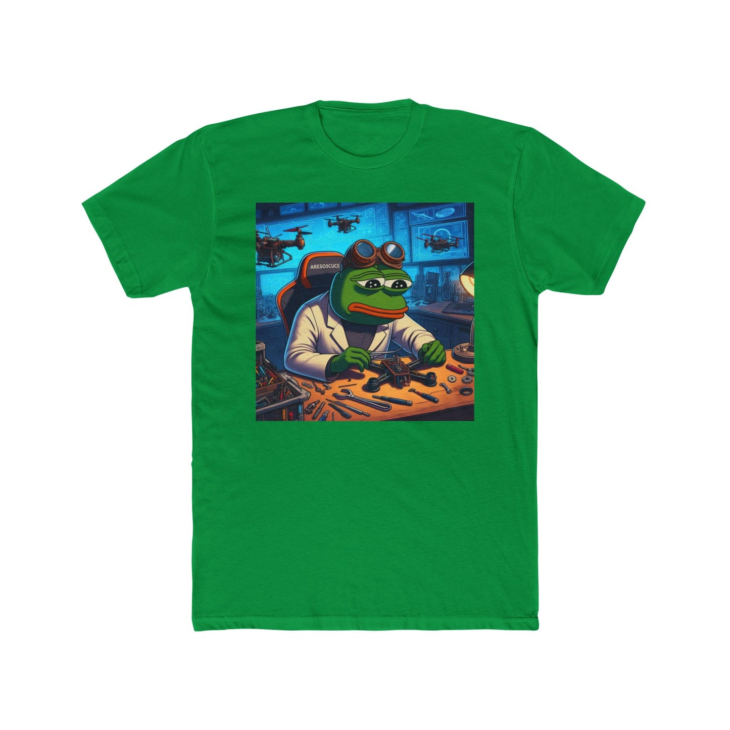 Funny Pilot Frog Unisex Cotton Crew Tee - Perfect for Gamers and Meme Lovers