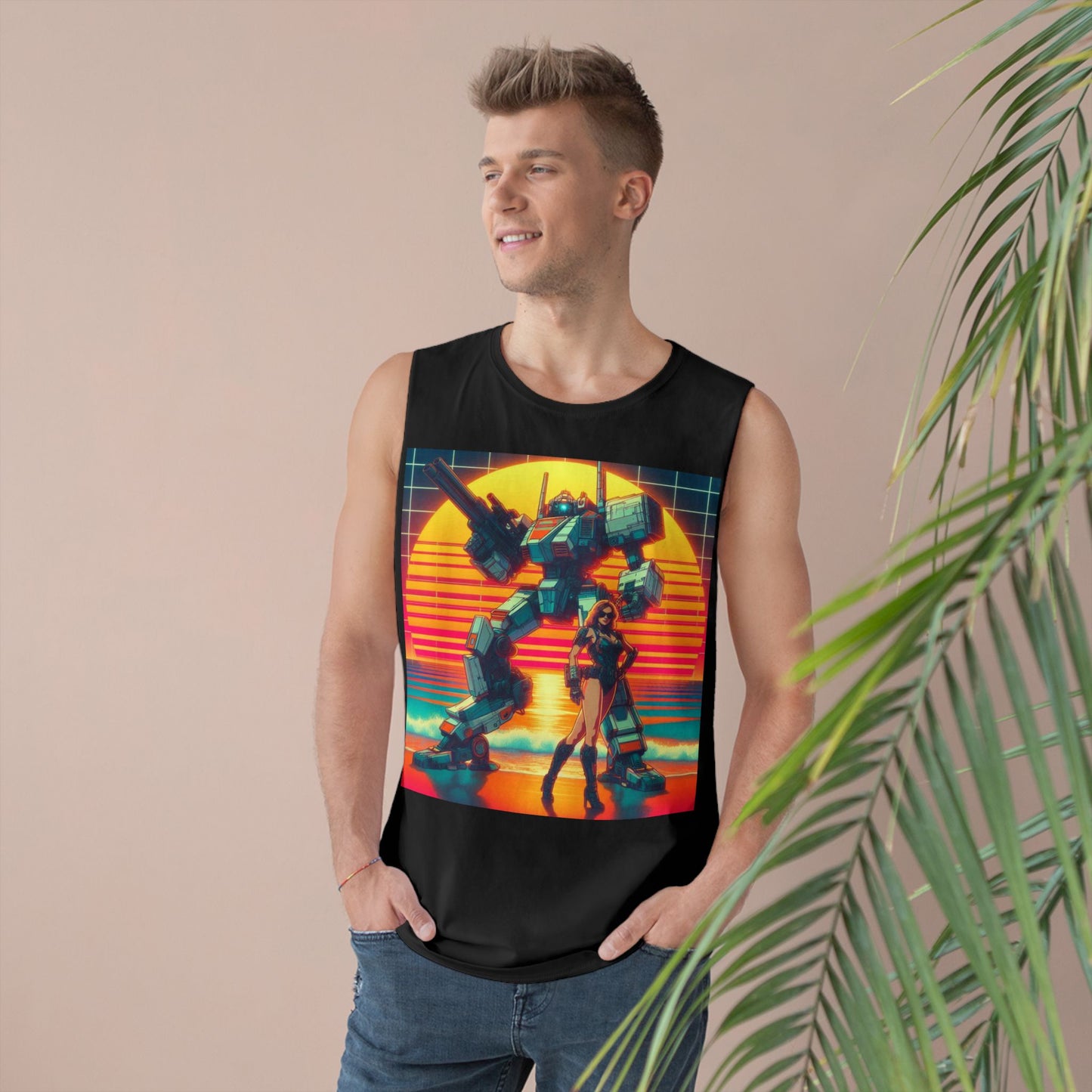 Retro Robot & Hero Unisex Tank Top