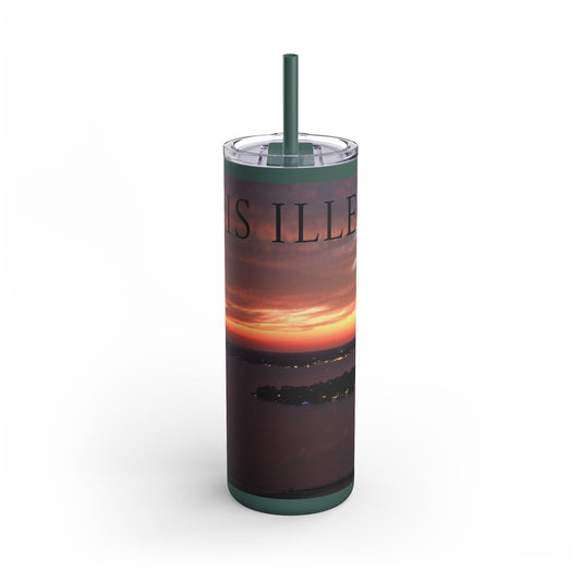 Sunset Vibe Skinny Tumbler, 20oz | Travel Mug, Personalized Gift, Inspirational Drinkware, Summer Drink, Motivational Tumbler