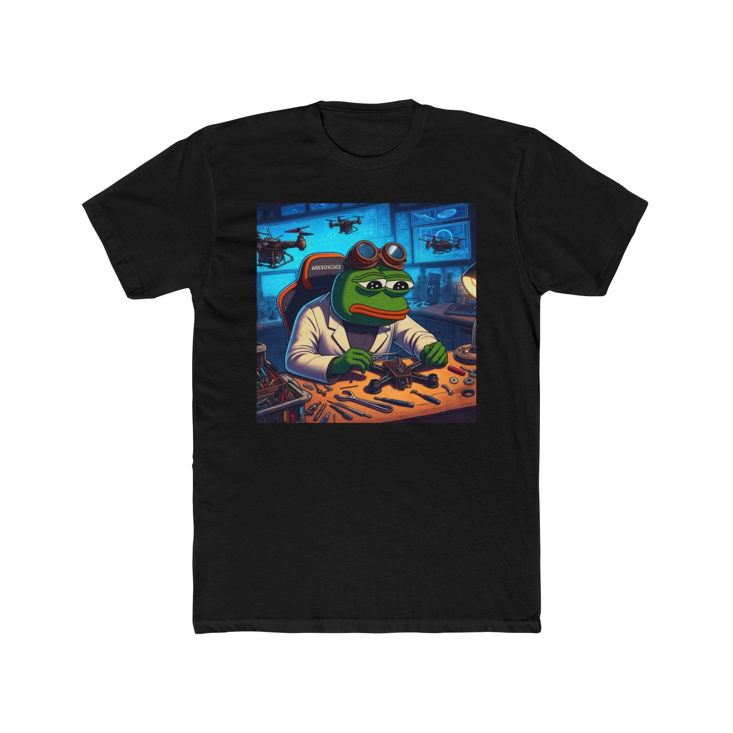 Funny Pilot Frog Unisex Cotton Crew Tee - Perfect for Gamers and Meme Lovers