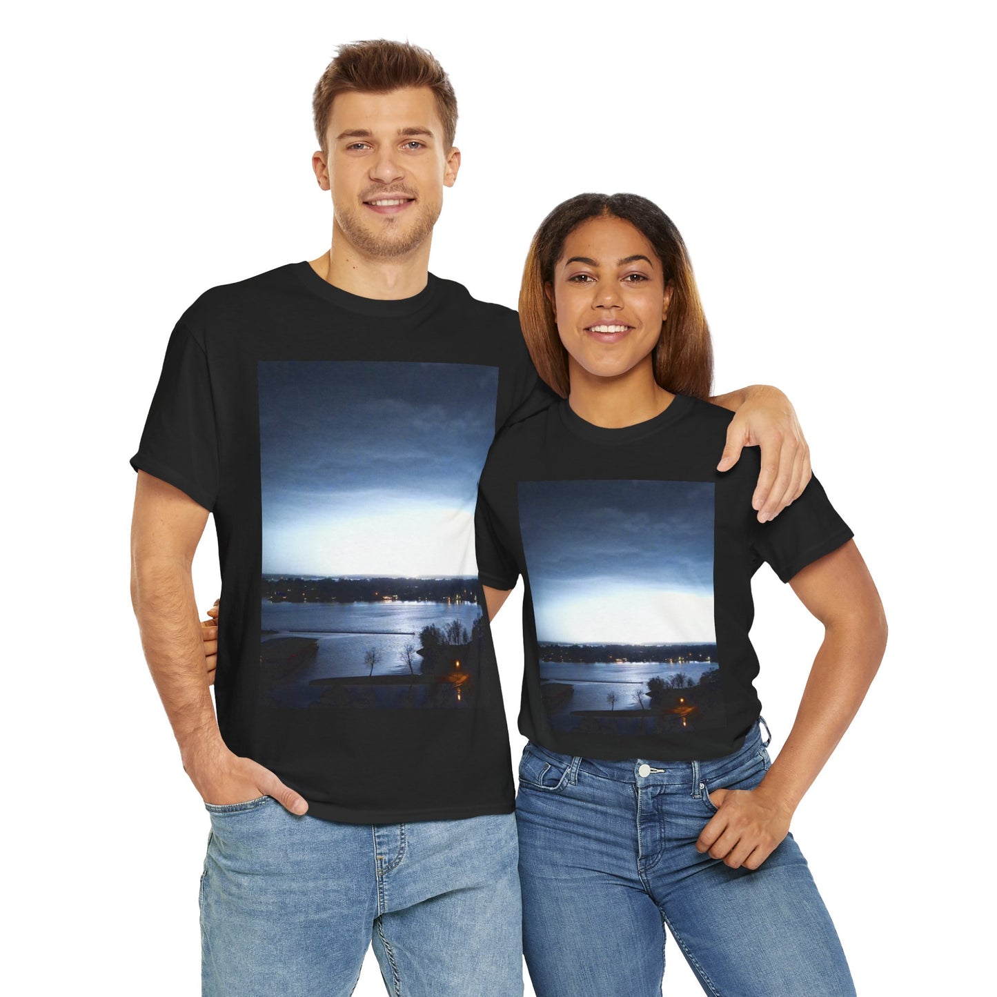 Serene Landscape Unisex Heavy Cotton Tee - Perfect for Nature Lovers