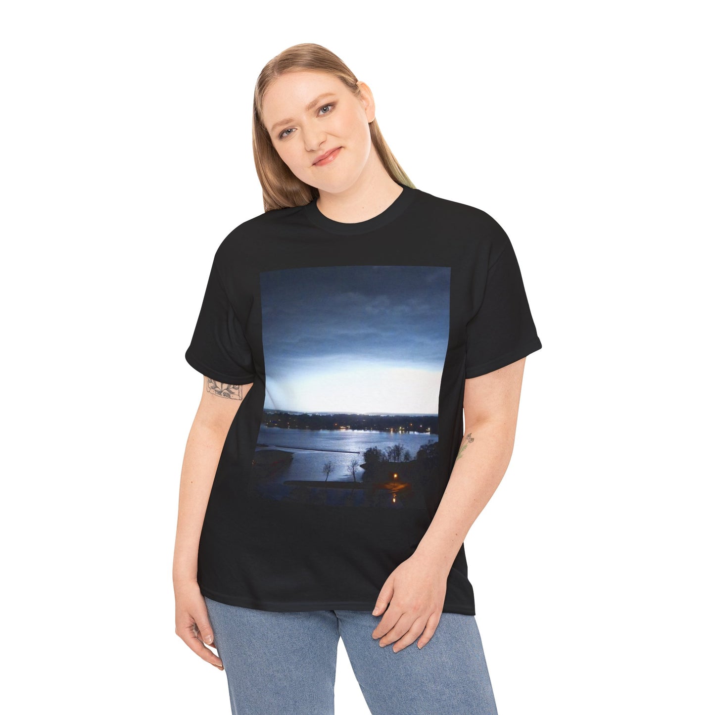 Serene Landscape Unisex Heavy Cotton Tee - Perfect for Nature Lovers