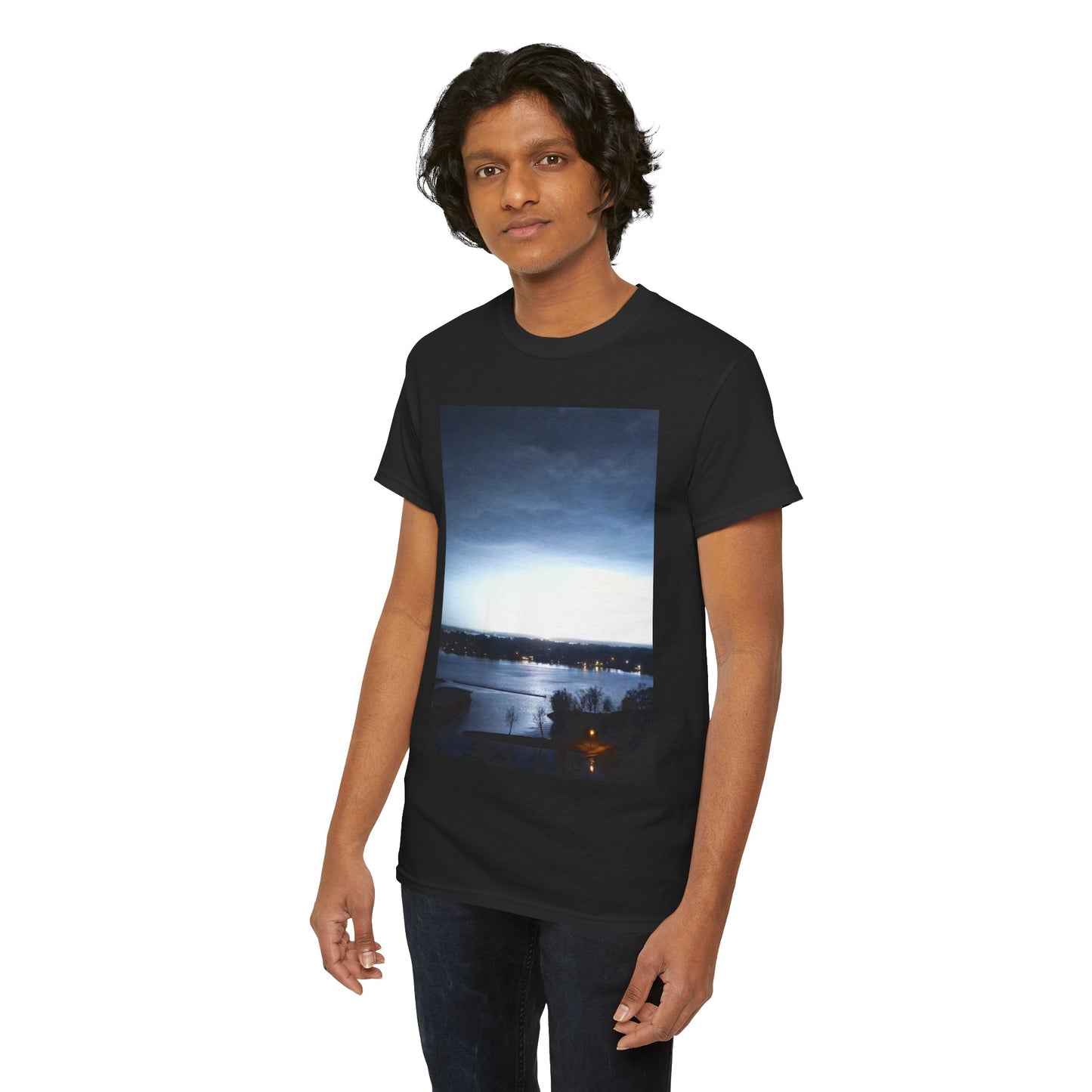 Serene Landscape Unisex Heavy Cotton Tee - Perfect for Nature Lovers